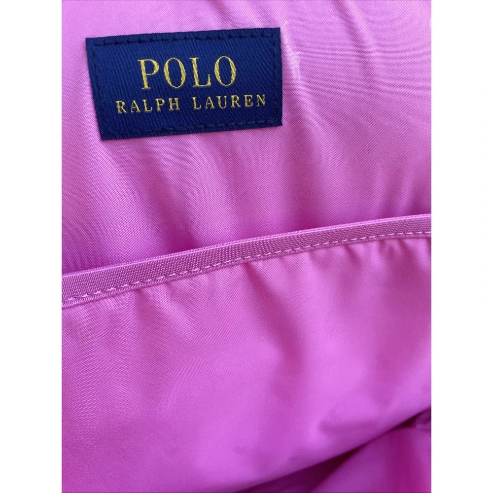 Polo Ralph Lauren Varsity Backpack Laguna Pink Big Pony Embroidered Tennis Green